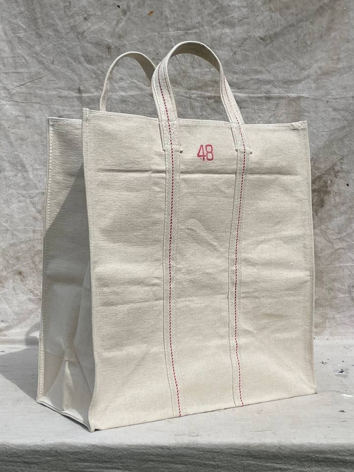 Sac fourre-tout en toile naturelle robuste taille 48 pour la vente par Parekh Bugbee