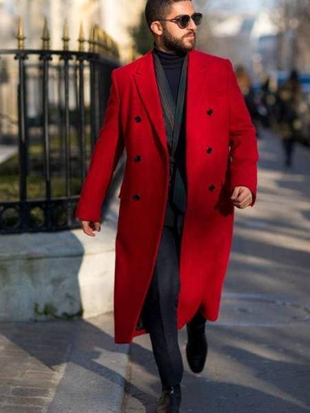Mens Red Trench Coat - Ideal for Formal Events for wholesale by Alberto Nardoni