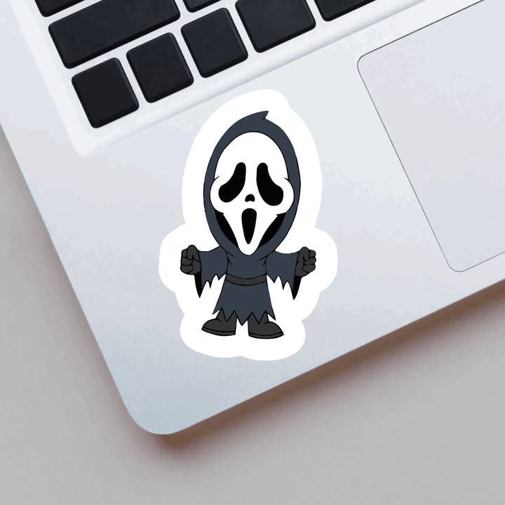 Crazilyhumbledesigns - Venta al por mayor Pegatina - Scream, lindo, dibujos animados de terror, pegatina impermeable1