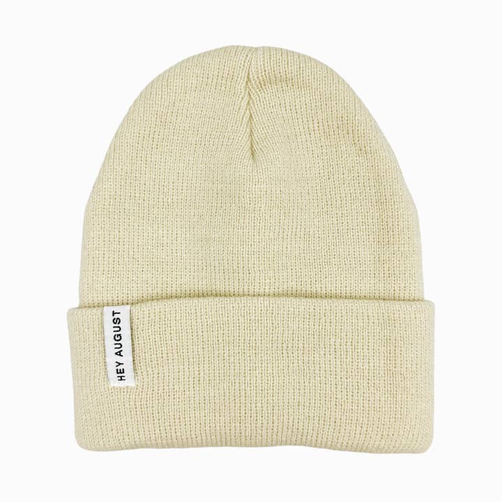 Knit cuff Beanie in Vanilla for wholesale by HEY AUGUST CO