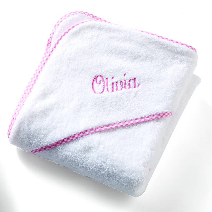 Zsa Zsa & LoLLi Monogram Blanks - Wholesale Hooded Towel - Kids & Baby - Hooded Terry Cloth Towel Bath Set - Gingham