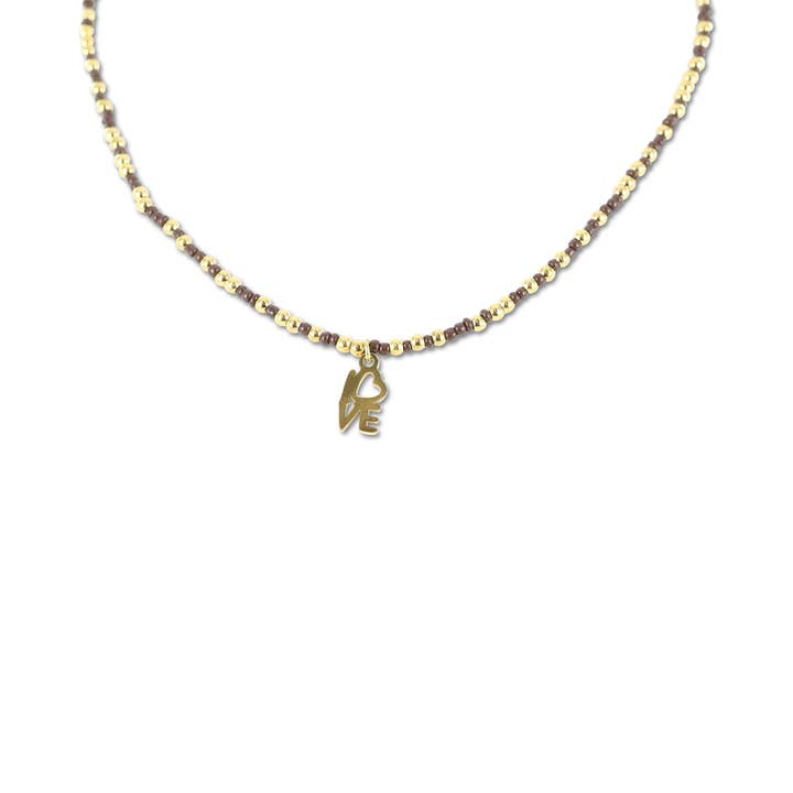 Collana in acciaio inox ipg e perle marroni 70+7cm per la vendita all'ingrosso da parte di CO88 Collection