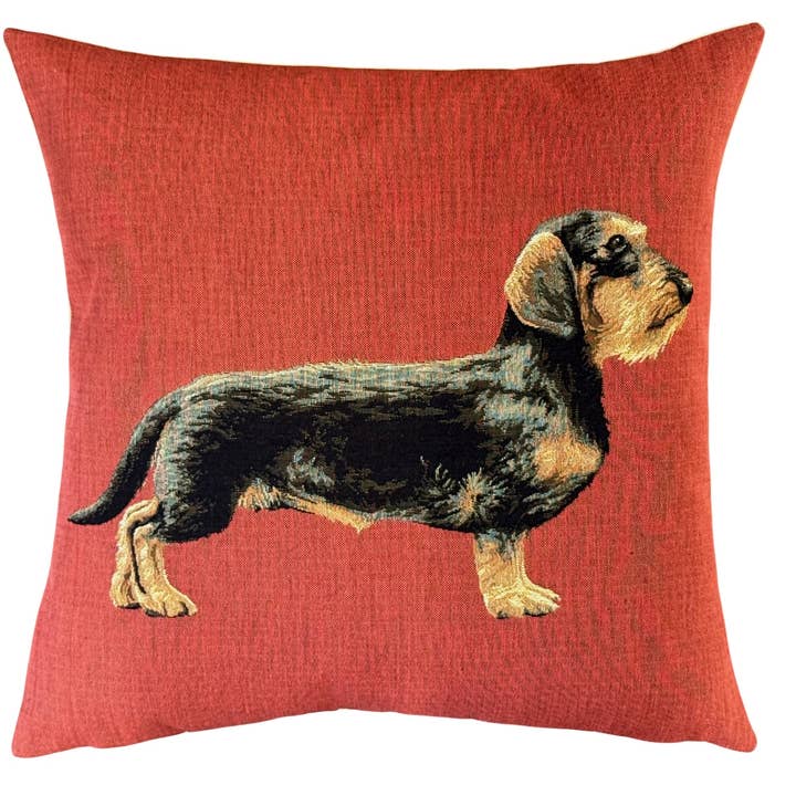 Wire Haired Dachshund Pillow Cover - Dog Decor - jacquard for wholesale by yapatkwa - art of the loom