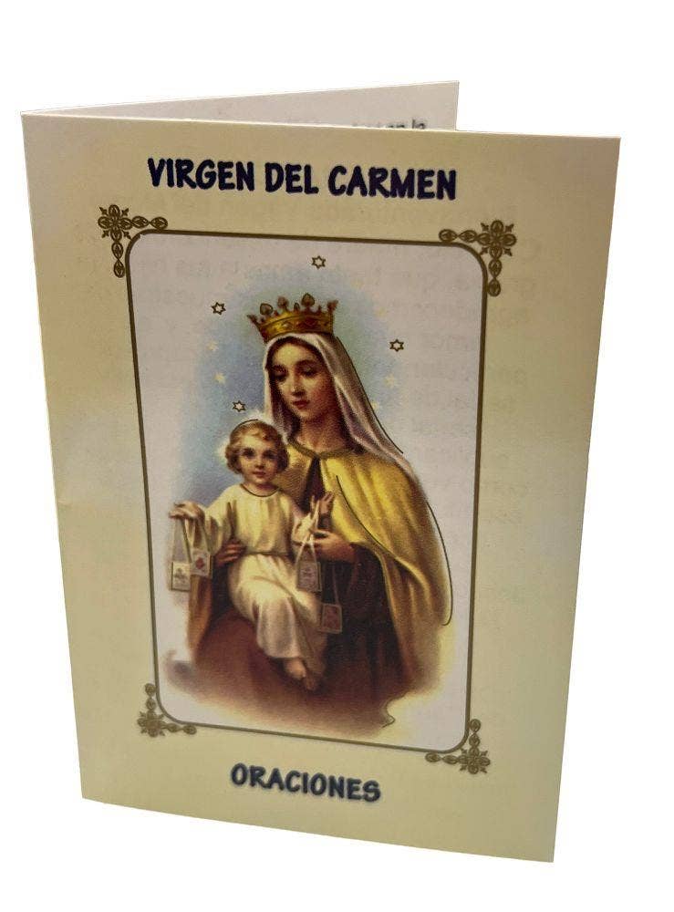 SAN JUDITAS RELIGIOUS ARTICLES - Wholesale Religious Card - ESTAMPA DOBLE C/ ORACION: VIRGEN DEL CARMEN0