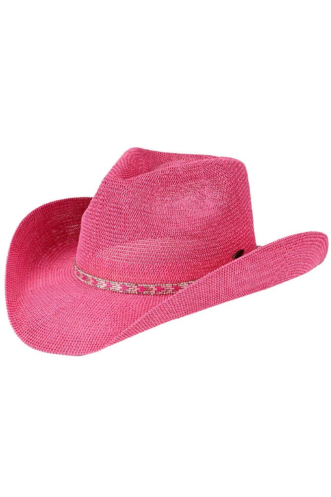 Hana - Wholesale Cowboy Hat - Women's - C.C Rhinestone Trim Band Cowboy Hat2