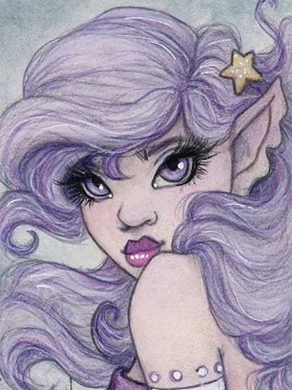 Petit imprimé artistique ACEO | Sirène | Fée féerique | Fantaisie pour la vente par Faeries of Glittering Glen