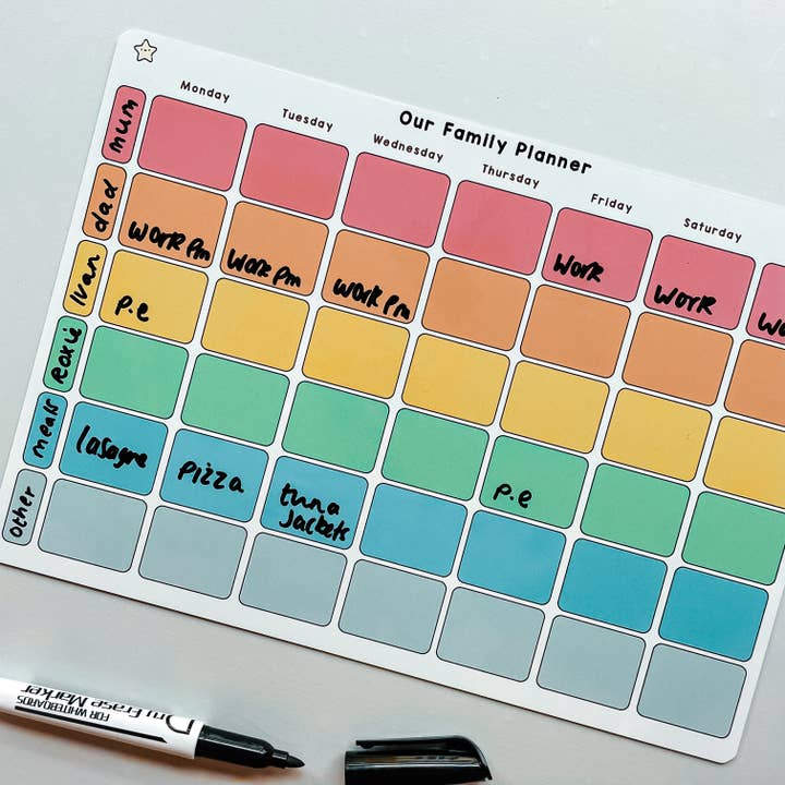 Weekly Family Planner Whiteboard for wholesale by Craftly Ltd