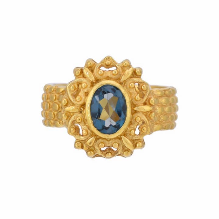 "The Last Time" Sterling Silver & London Topaz Vermeil Ring for wholesale by Misteerious Seed