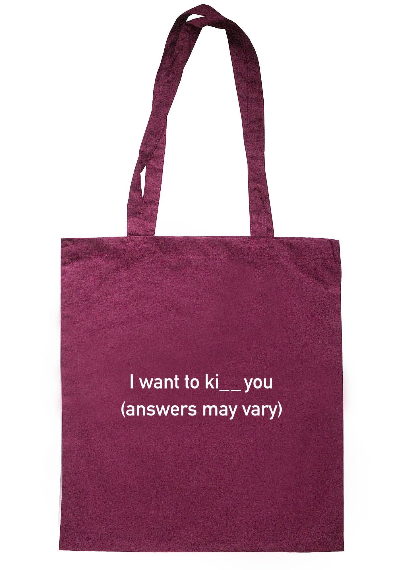 Illustrated Identity – wholesale Tote bag – Unisex – I Want To Ki__ You (Answers May Vary) Tote Bag S10544