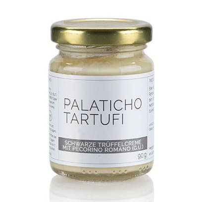 Palaticho Tartufi (BVS-Handel) - Vendita all'ingrosso Salse - Crema al tartufo nero con pecorino romano, (G.U.), Palaticho Tartufi, 90g0