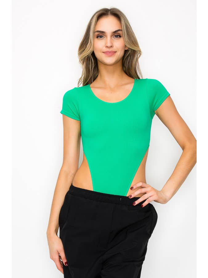 ANWND - Wholesale Bodysuit - Women's - AT7654 - SHORTSLEEVE HIGH LEG BODYSUIT