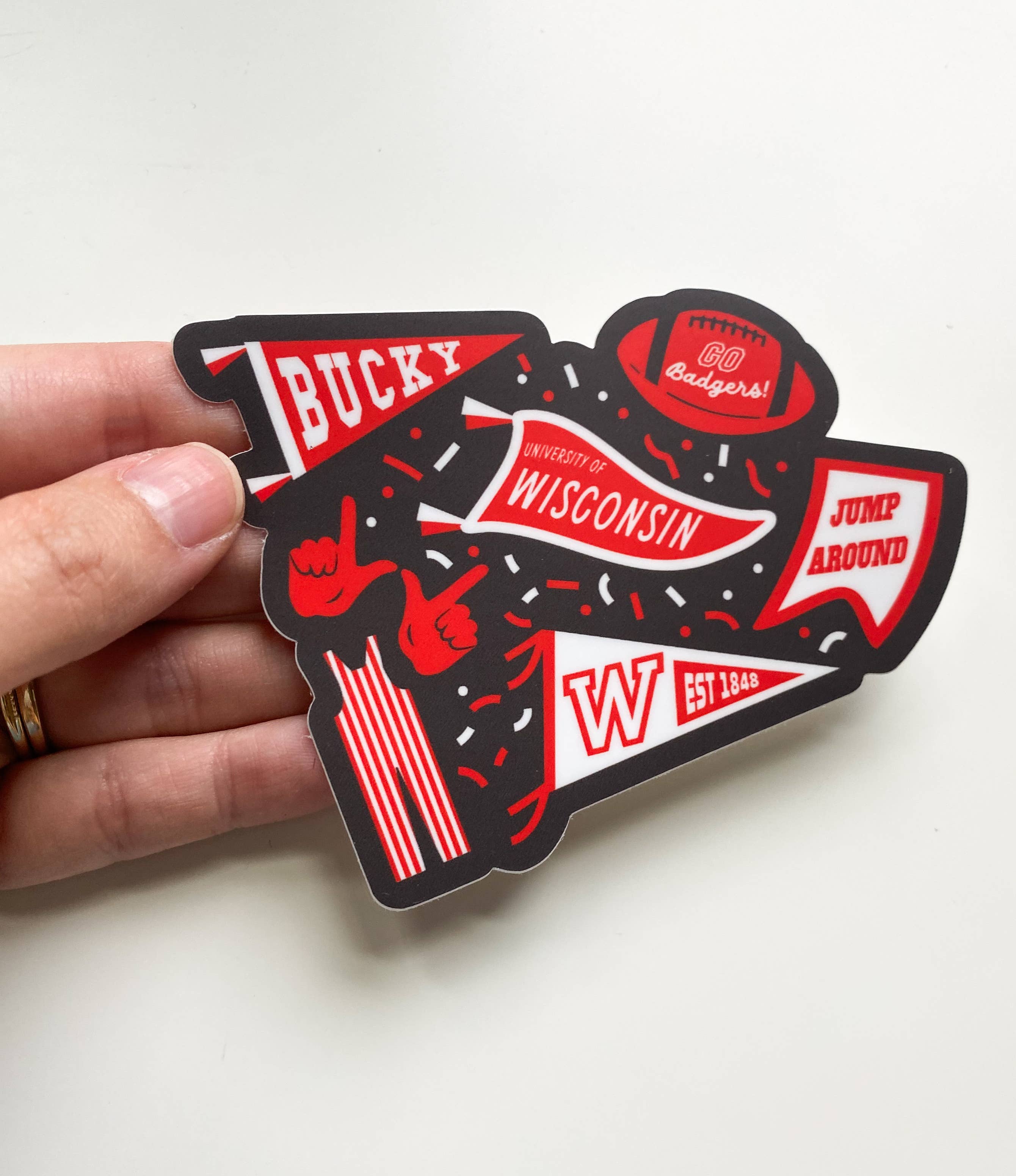 Bottlebrush Graphics - Vendita all'ingrosso Adesivo - Adesivo Vintage Gagliardetto Madison Wisconsin UWM0