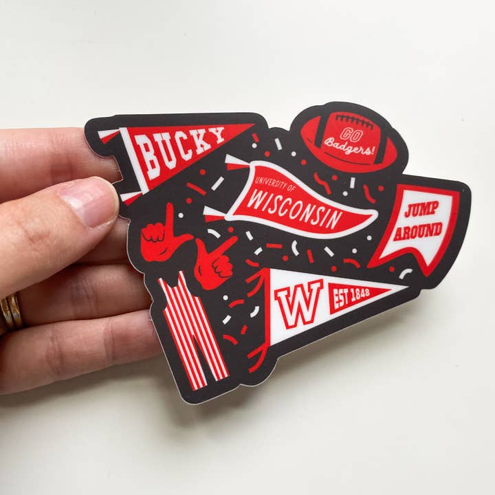 Bottlebrush Graphics - Vendita all'ingrosso Adesivo - Adesivo Vintage Gagliardetto Madison Wisconsin UWM