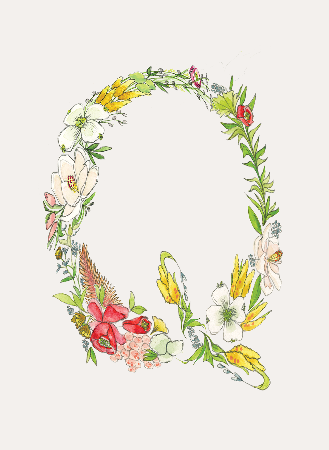 Hattie Darling - Wholesale Stationery/Notecard Set - Floral Monogram Stationery Set - 8 Folded Cards16