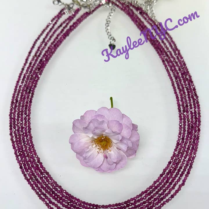 KayleeNYC - Wholesale Spiritual Stone/Crystal - 2mm Natural Ruby Necklaces Crystal5
