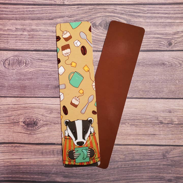 Marcapáginas Cozy Hot Beverage Badger, 2 x 8 pulgadas para venta al por mayor de Salt Birch