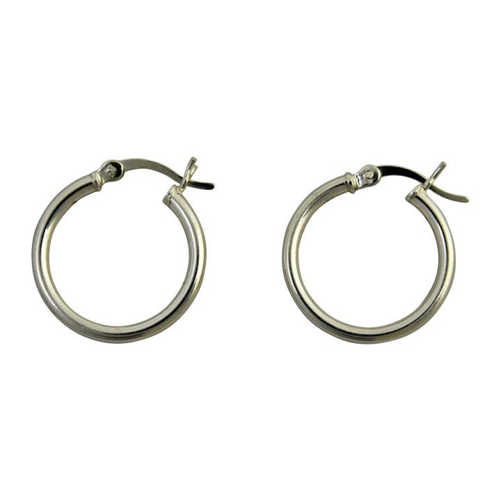 Sterling Silver Hinged Hoop Earrings Round 2mm Wide. Available in 10mm to 70mm for wholesale by Select Lines