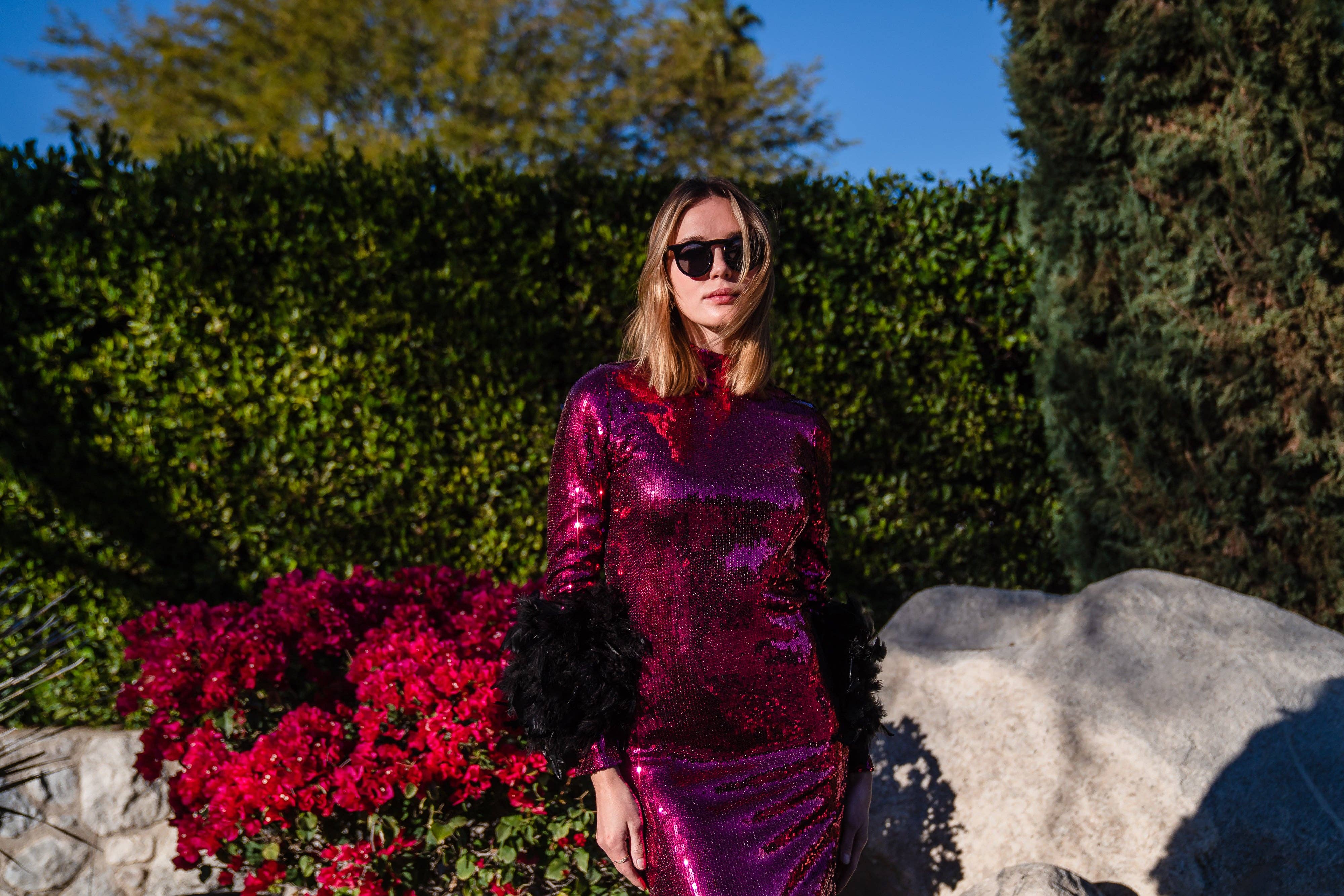 Jennafer Grace - Wholesale Jurk - Dames - Julianne jurk met lovertjes in zwarte kers9