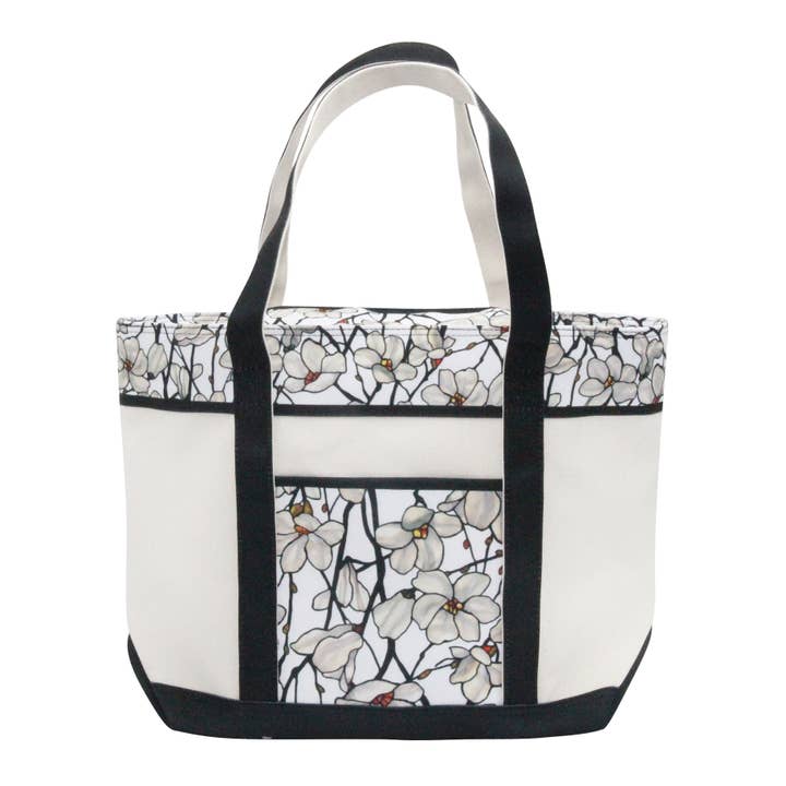 Shoulder Strap Canvas Large Boat Tote - Tiffany Magnolia for wholesale by RainCaper