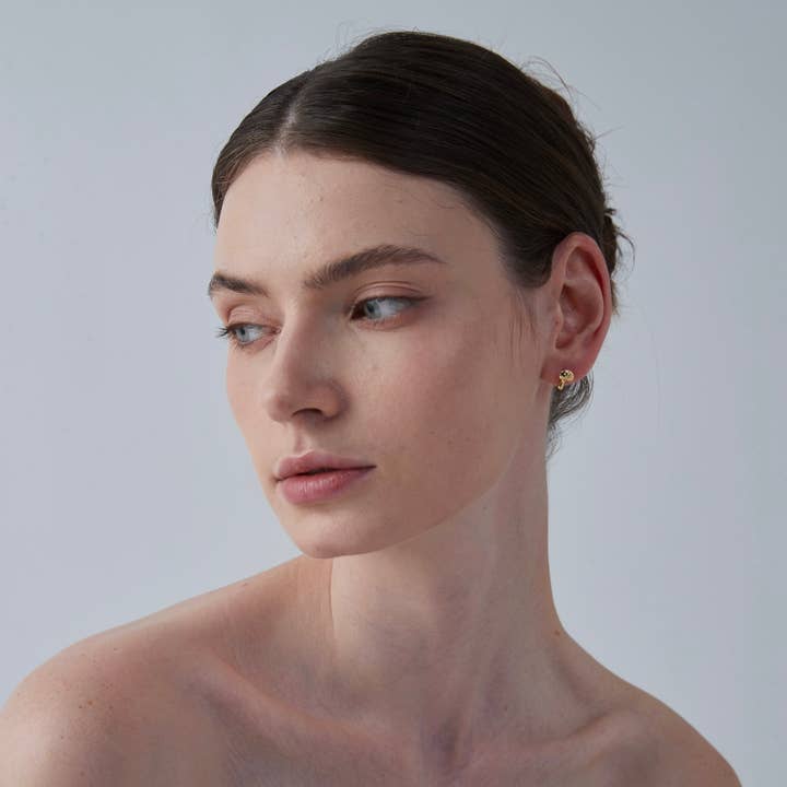 Perimade & Co. LLC - Vente Clous d'oreille - Clous d'oreilles champignons délicats en argent sterling 925