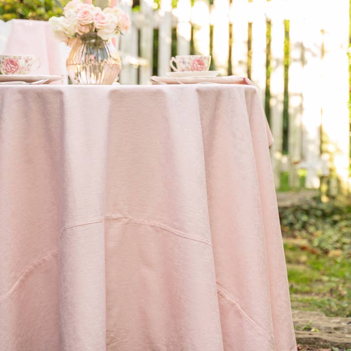 Lark Cotton Jacquard Round Cloth - Blush for wholesale by April Cornell