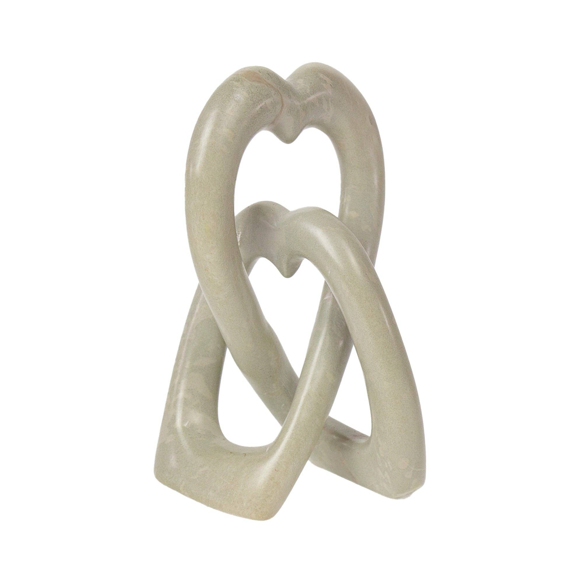 Global Crafts - Wholesale Sculpture - Soapstone Heart Eternal Love Knot Sculpture. 6 inch7