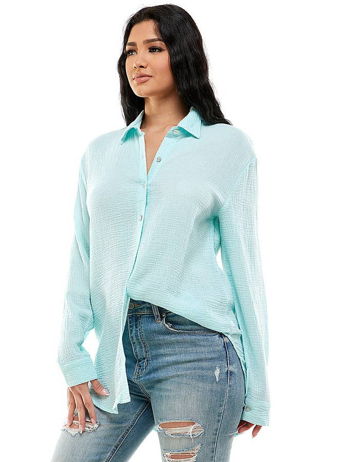 Veracci - Wholesale Buttoned-down shirt – Women's - Double Gauze Weekend Button-Down Shirt5