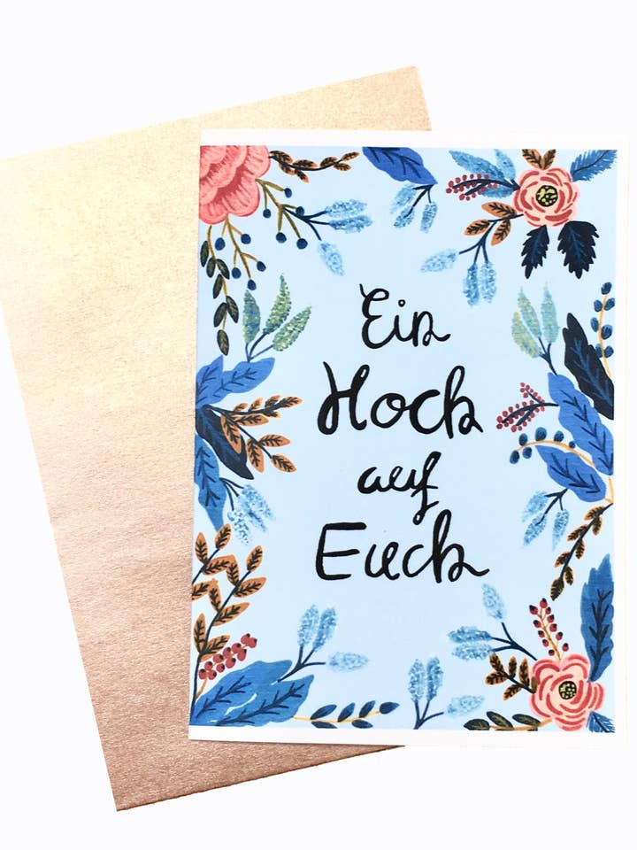 Blauwe Bloemen | Trouwkaart voor wholesale door Colourina Design