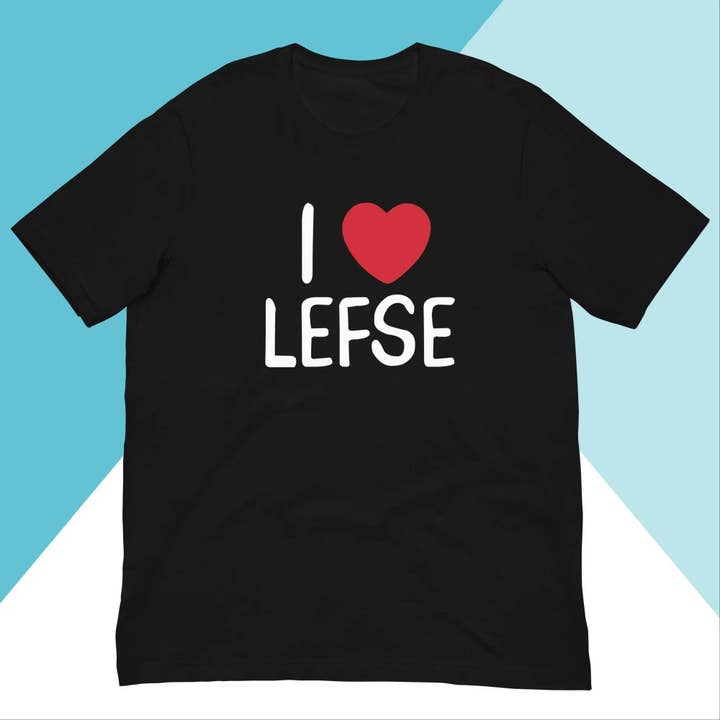 Jag älskar Lefse T-shirt Unisex T-shirt för wholesale av North Owl Apparel