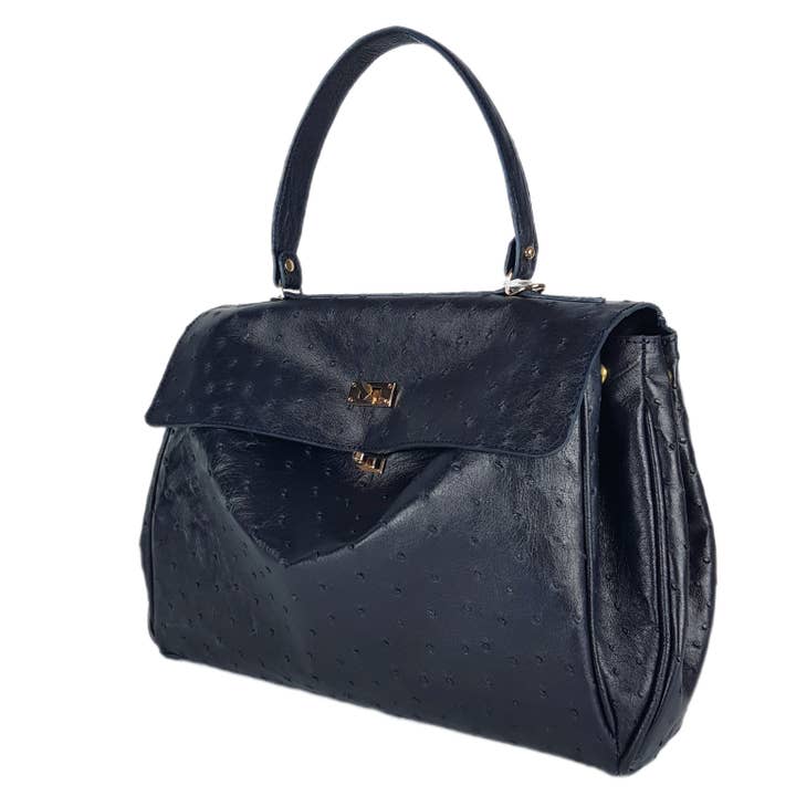 Borsa blu in vera pelle di struzzo per la vendita all'ingrosso da parte di ANKO