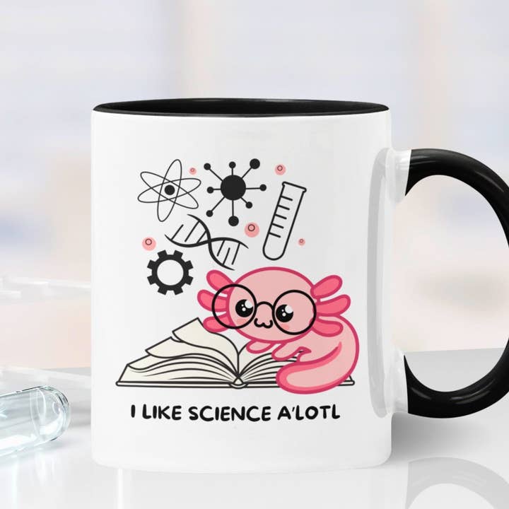 Axolotl Mug - I Like Science A'lotl for wholesale by Science & Snark