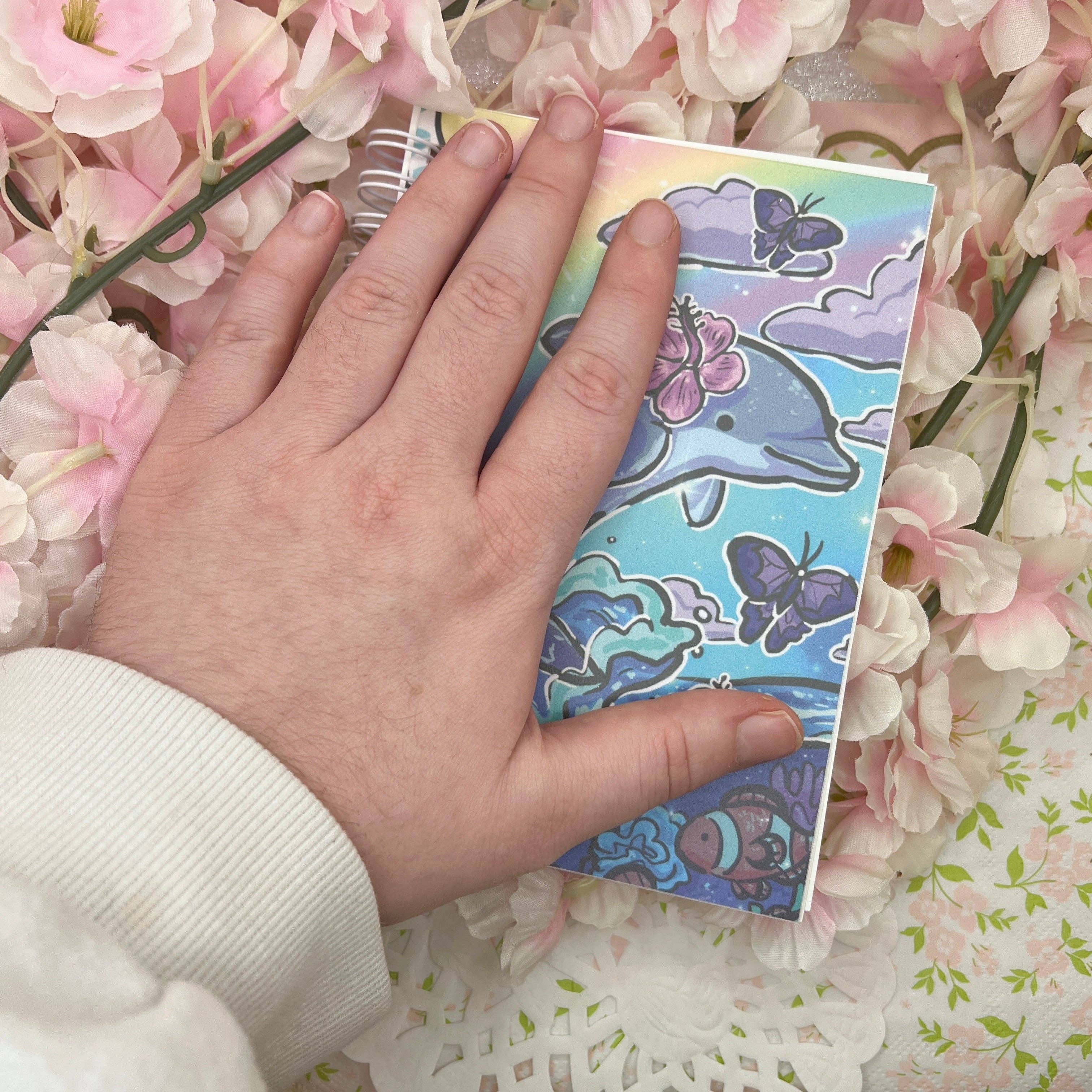 Woolblossom - Wholesale Sticker - Rainbow Beach Dolphin ~ Mini Reusable Sticker Book6