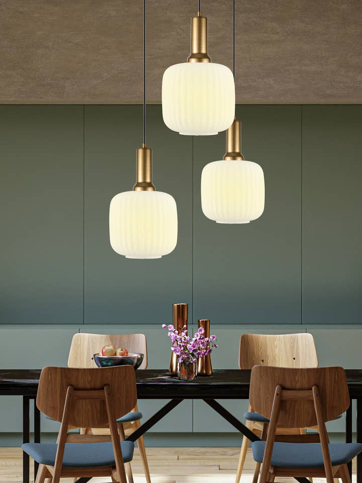 Modern Customizable Milk Glass Pendant Lighting to Elevate Your Interior Design Projects for wholesale by Eclipse Lighting
