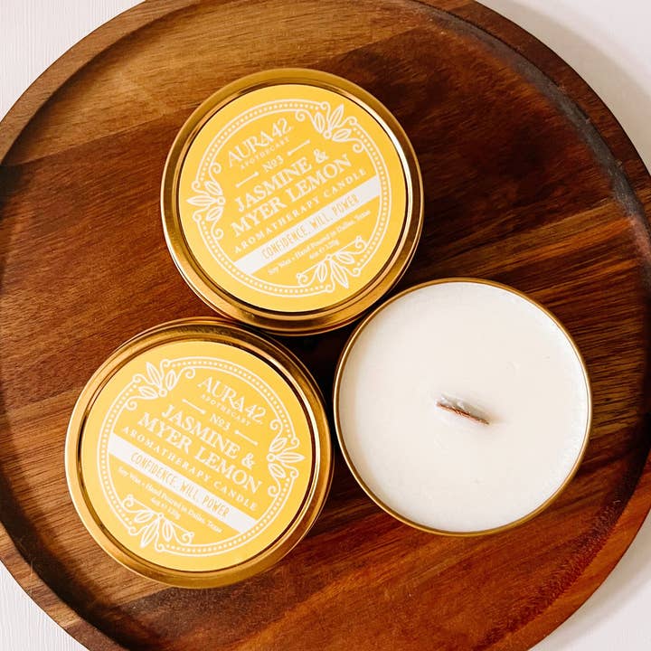 No. 3 - Aromatherapy Candle | Jasmine & Myer Lemon - Petite for wholesale by Aura42® Apothecary
