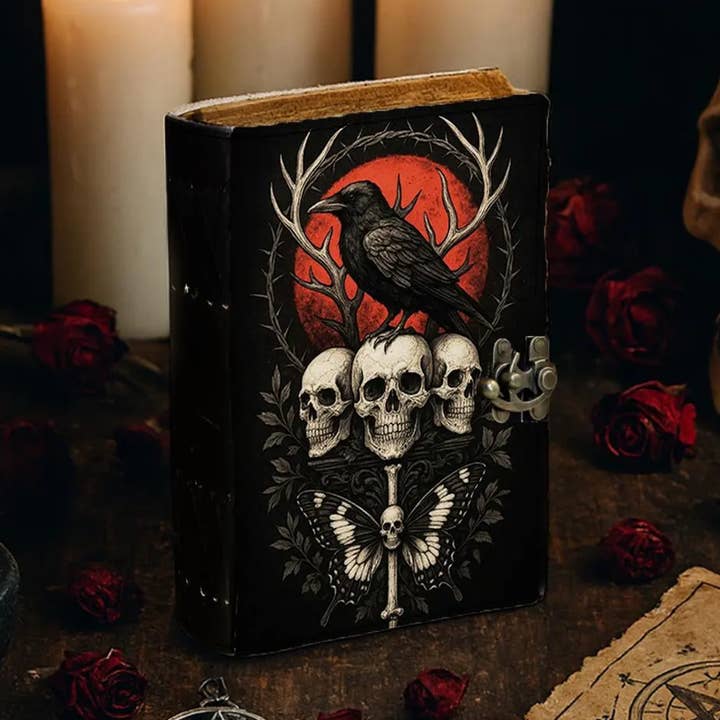 Raven Leather Journal Spell Book of Shadows Wiccan Grimoire for wholesale by MNM HANDICRAFTS