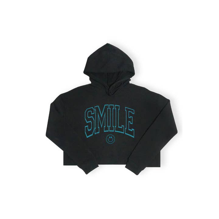 Smile Cropped Hoodie for wholesale by Bella Me