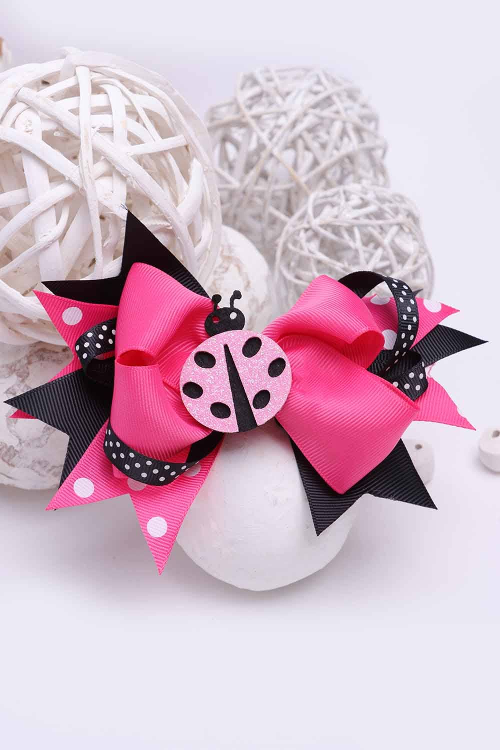 Jaylanie - Wholesale Hair Bow - Kids - H622 | Lady Bug Hair Bow0