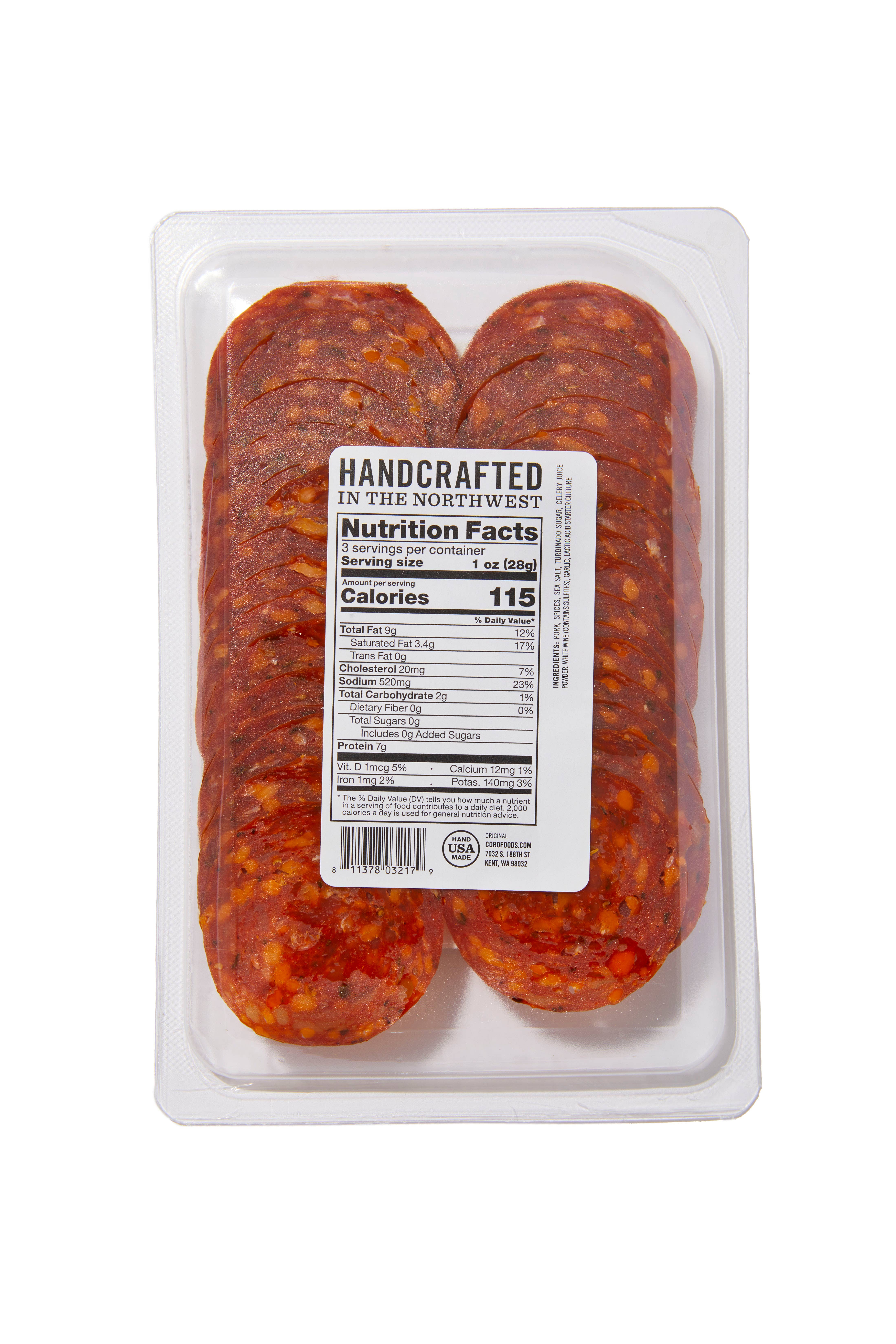 Coro Foods - Wholesale Salami - Sliced Pack - Uncured Original Pepperoni2