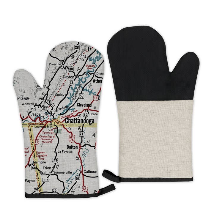 Chattanooga Tennessee Map Oven Mitt Oven Glove BBQ Glove for wholesale by Daisy Mae Designs