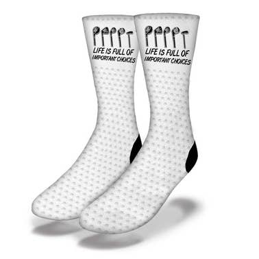 CHOICES CHOICES Funny Golf Socks for wholesale by Savvy Sox