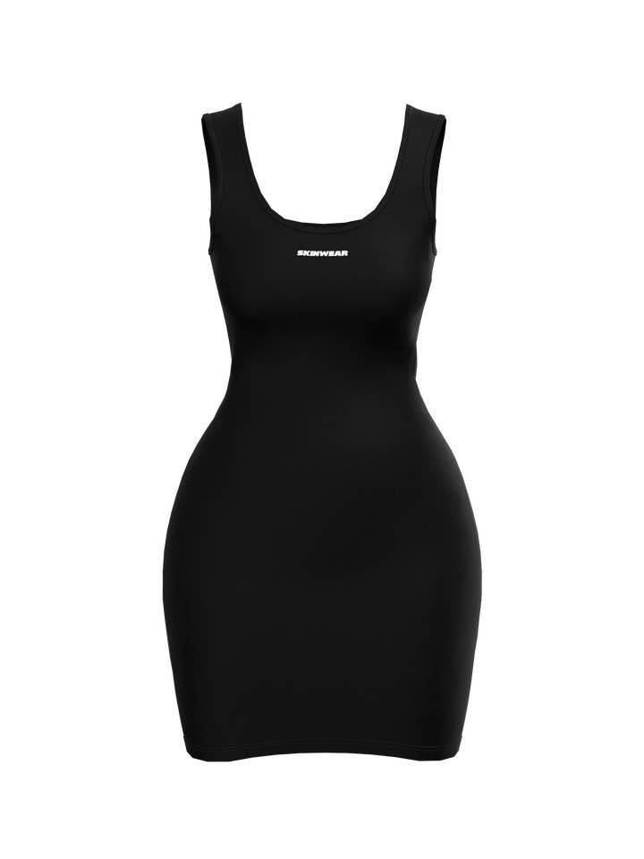SKINWEAR – Großhandel Kleid – Damen – LOGO-MINIKLEID SCHWARZ