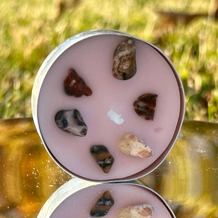 Crystal Infused Tea Light Candles | Jasmine Scent for wholesale by Midwest Apothecary