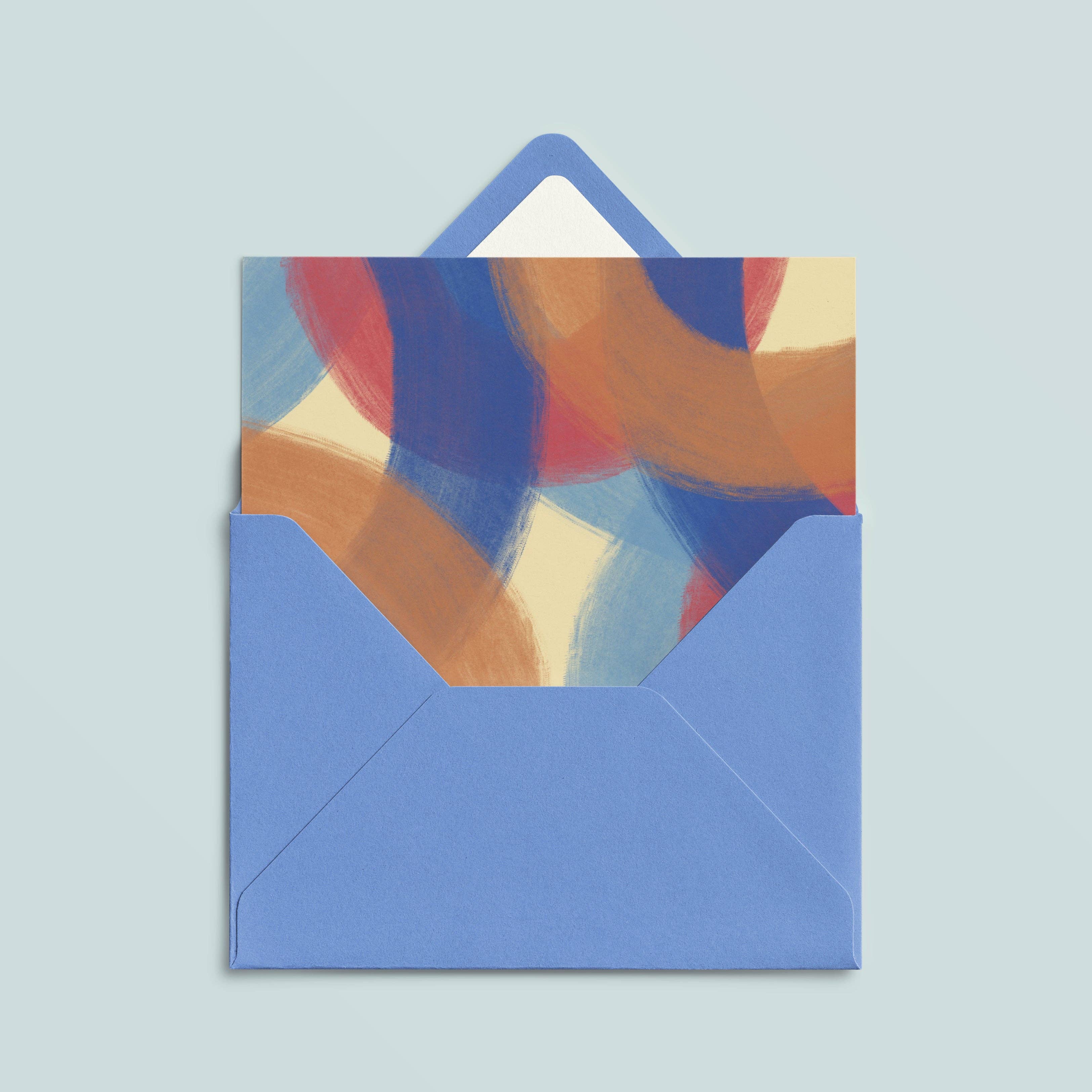 Likestationery - Vente Carte de vœux classique - Carte pliée | Ovales peints en bleu