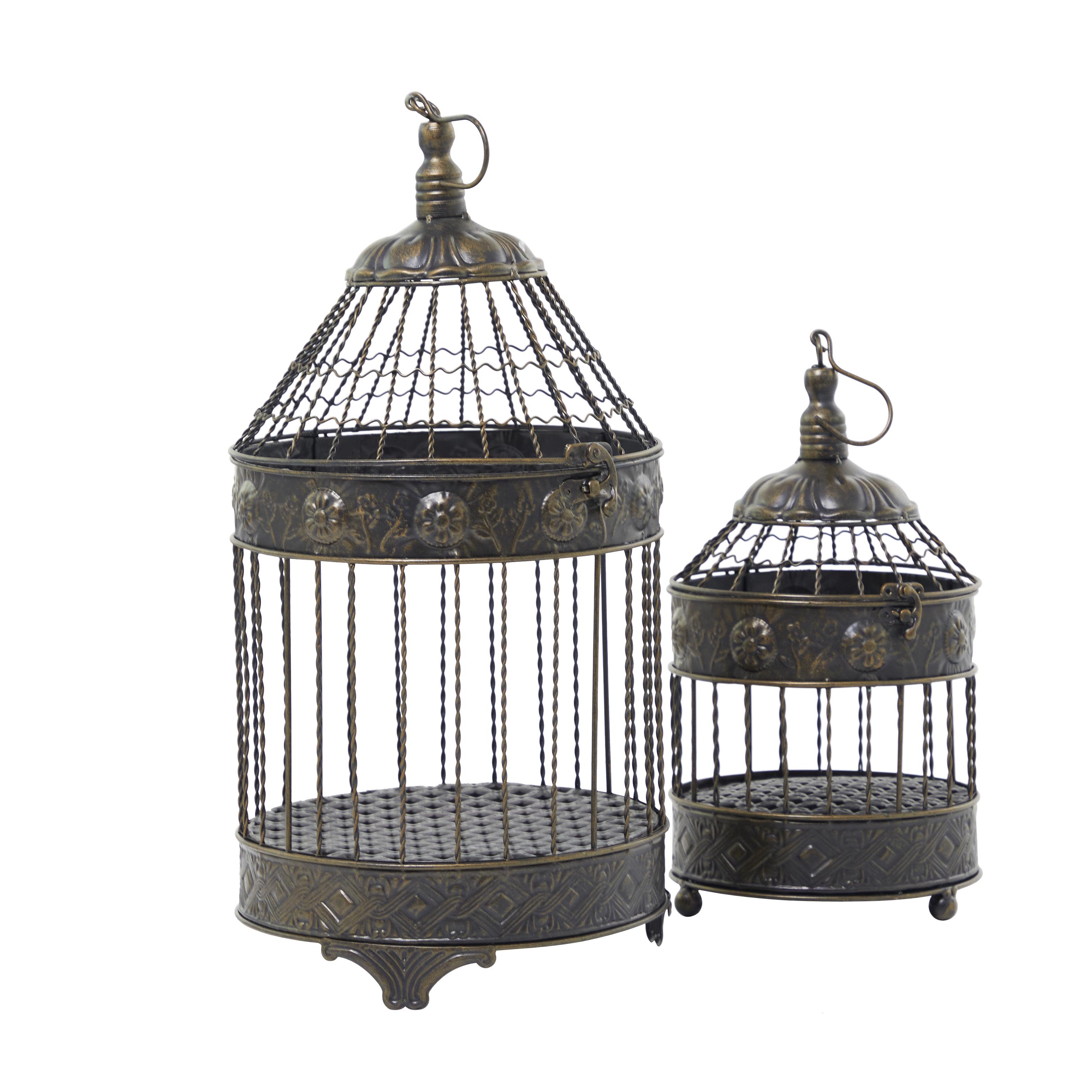 Import Corner – wholesale Decorative tabletop object – A-90533: METAL BIRDCAGE SET OF 2 24",16"H4