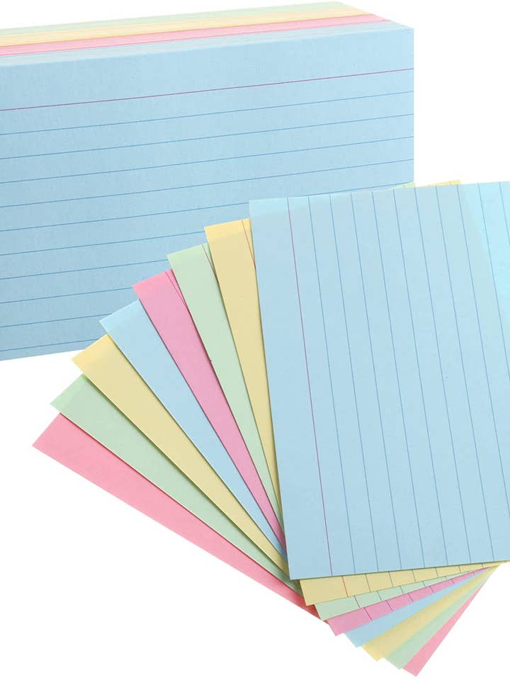 Pastel 3" x 5" Lined Index Cards - 180 Pack for wholesale by Mr. Pen