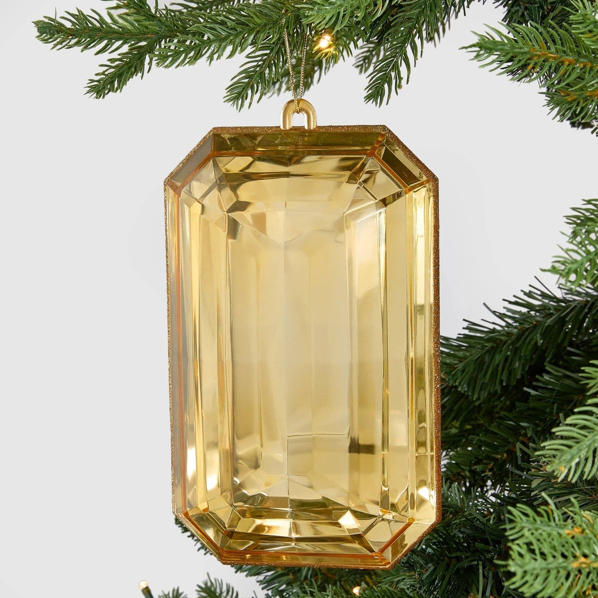 Joy By - Wholesale Ornament - Gold Crystal Rectangular Jewel Ornament0