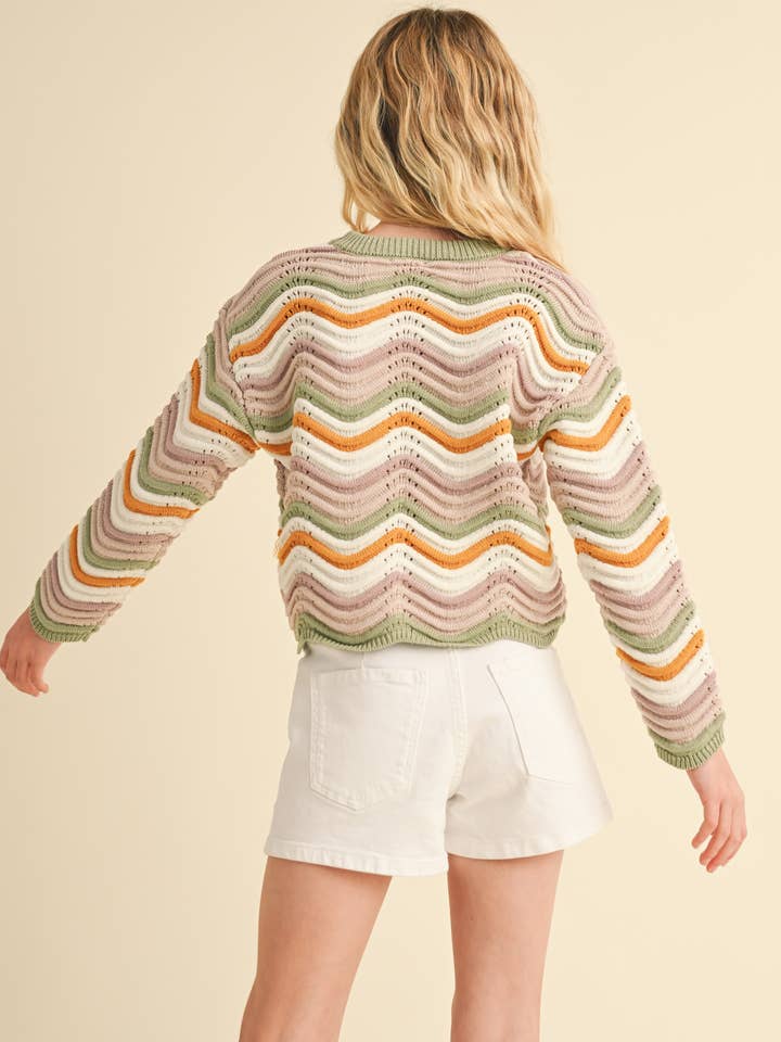 heart and arrow - Venta al por mayor Jersey corto de punto - Niños - JERSEY DE PUNTO CON CUELLO REDONDO Y CANALÉ ONDULADO PARA NIÑAS ADOLESCENTES (7-14)5