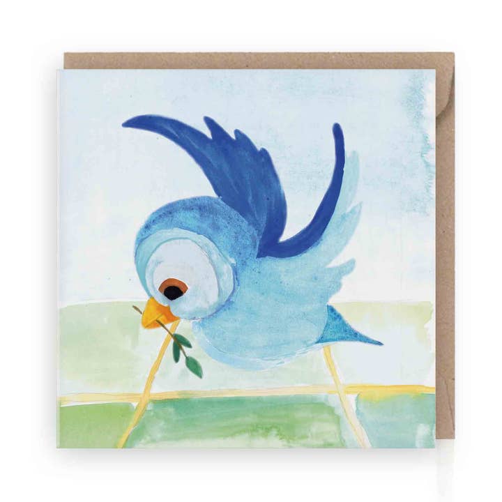 Fågel med kvist gratulationskort | miljövänlig för wholesale av Grafiquelien