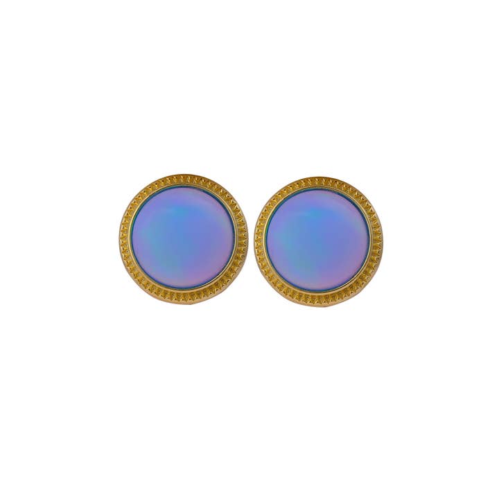 El Joyero – wholesale Stud/post earrings – Round Cabochon Fire Opal Handmade October Birthstone Stud3