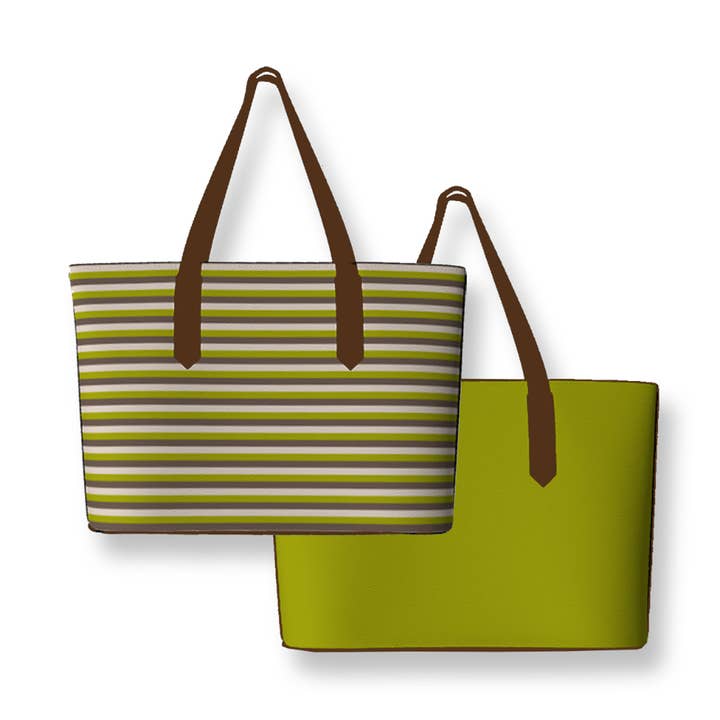 Matcha Stripes | Matcha Tea Tote Bag Duo for wholesale by Mix N Match Style